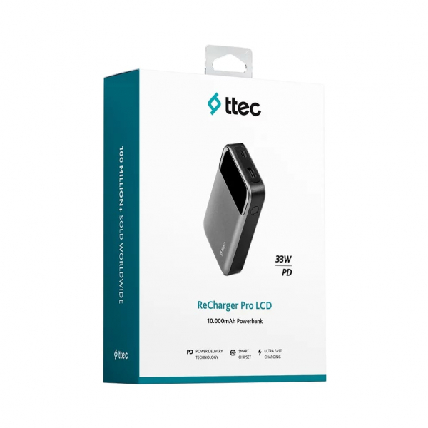  Ttec 10000mAh ReCharger Pro LCD PD 30W Space Gray (2BB214UG) -  6