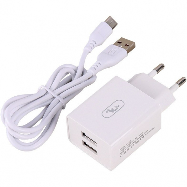   SkyDolphin SC30T (2USB, 2.1A) White (SDMZP-000113) +  Type-C -  4