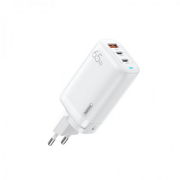    Remax Ligil Series 65W PD + QC Fast Charger White (RP-U55) -  1