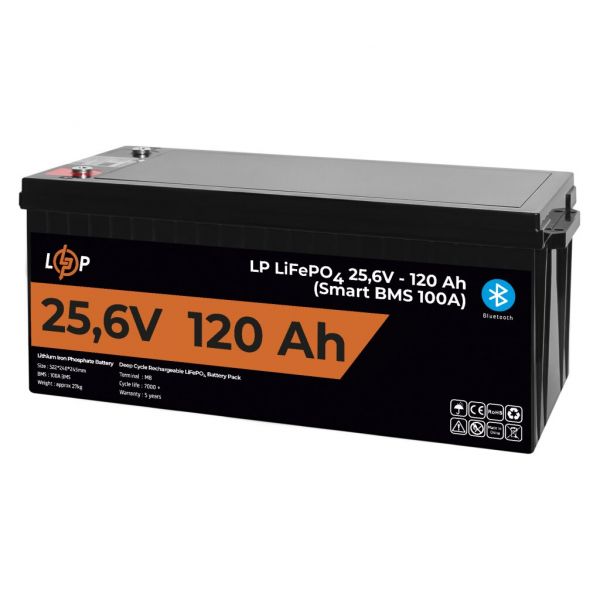     LP LiFePO4 25,6V - 120 Ah (3072Wh) (Smart BMS 100)  BT    LogicPower -  3