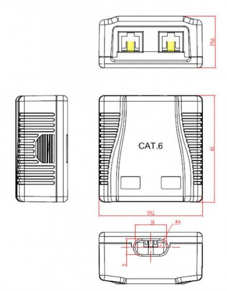   2    RJ-45, 5 cat,  Cablexpert NCAC-2F5E-01 -  4