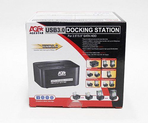 -, USB 3.0, 2 ,  Agestar 3UBT6-6G (Black) -  2