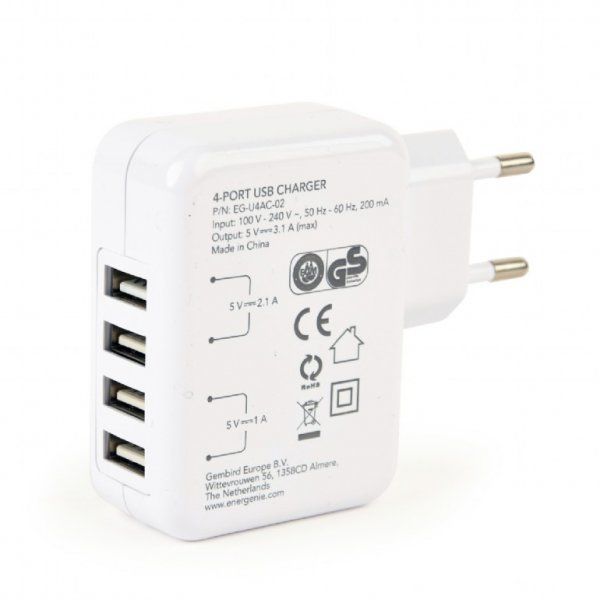   4 USB, 3.1 A EnerGenie EG-U4AC-02 -  2