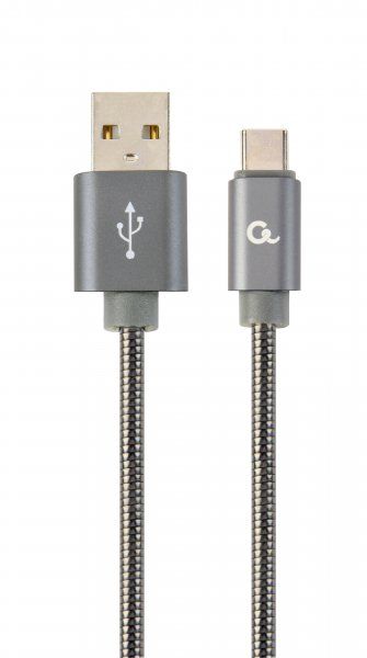  USB 2.0 A-/C-, 1 , , 2.1  Cablexpert CC-USB2S-AMCM-1M-BG -  1