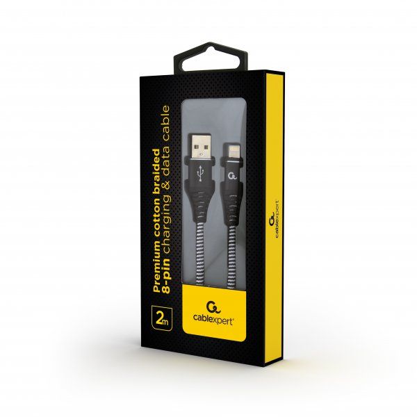  USB 2.0 -/Lightning, 2 , , 2.1  Cablexpert CC-USB2B-AMLM-2M-BW -  2