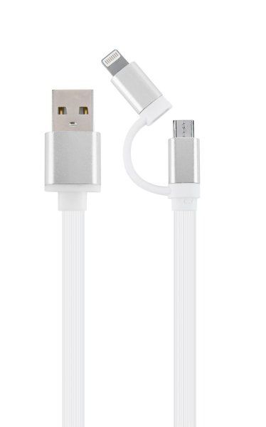  USB 2.0 AM-/Lightning/Micro USB, 1  Cablexpert CC-USB2-AM8PmB-1M-SV -  1