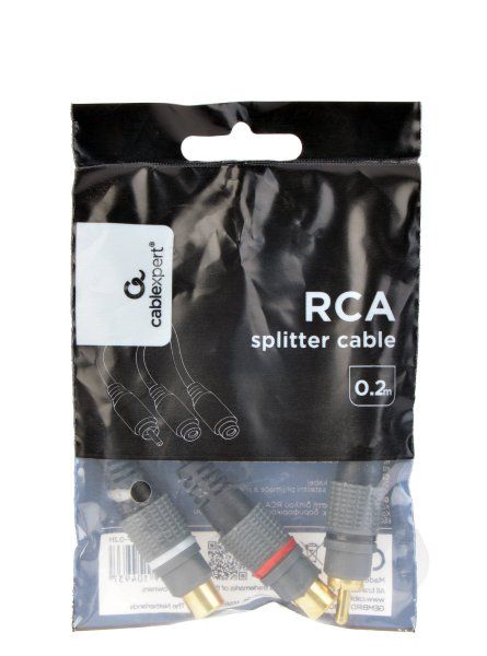   , 1 x RCA-/2 x RCA-, 0.2  Cablexpert CCAP-RCAM2F-0.2M -  2