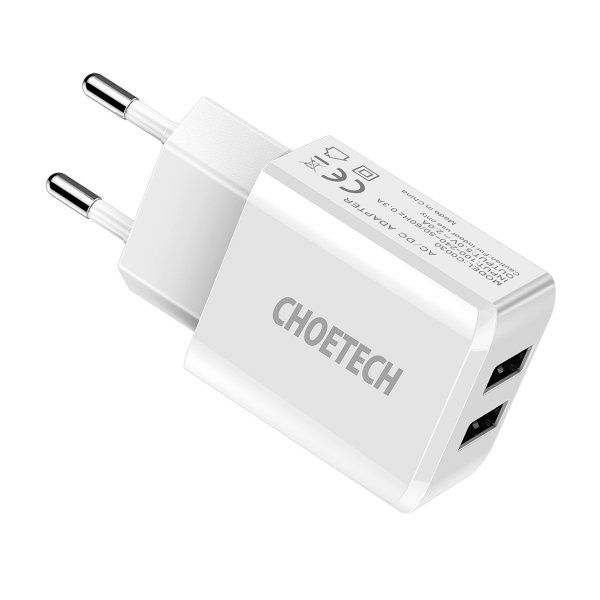   , 2 USB, 5V/2A Choetech C0030EU-WH -  2