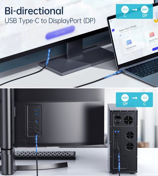  USB-C  DisplayPort, 8K 30 , 1,8  Choetech XCP-1803-BK -  7