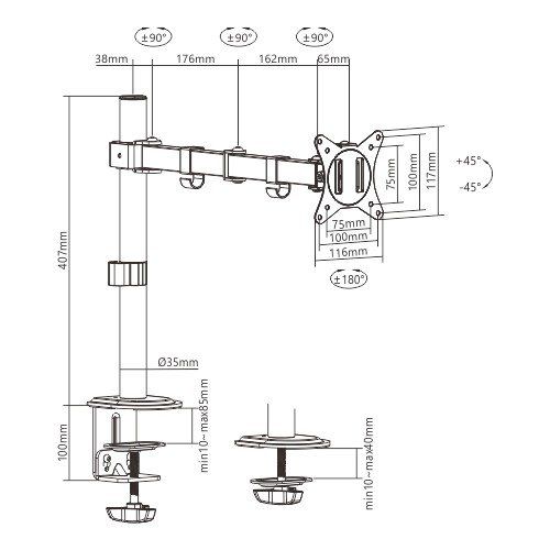     17-32" Gembird MA-D1-01 -  2