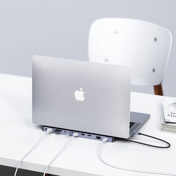   USB-C 11--1 (HDMI/VGA/LAN//USB-A/USB-C/Audio),  Choetech HUB-M20-GY -  7