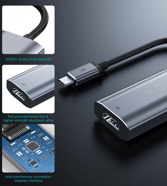 - USB-C  HDMI, 8 60  Choetech HUB-H16-GY -  3