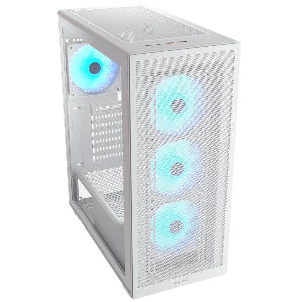  , 4*120mm ARGB  , ATX/mATX/mini-ITX,   Cougar MX220 RGB White -  2