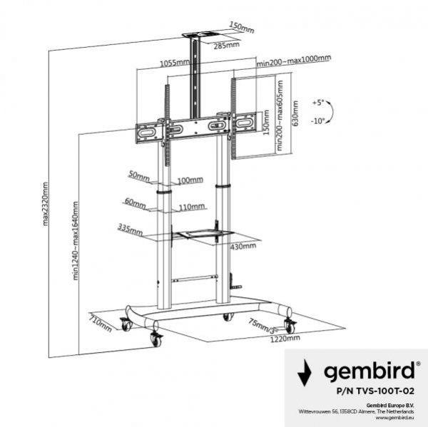          , 60"-100" ( 100 ) Gembird TVS-100T-02 -  12