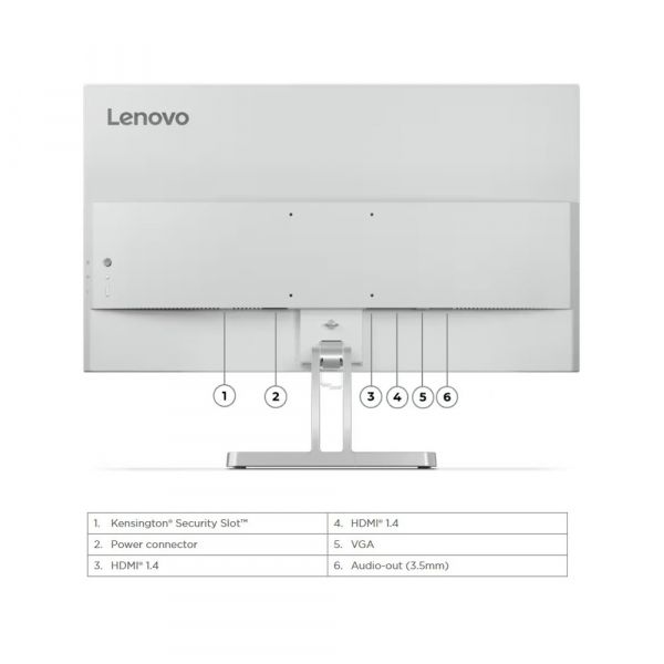 LENOVO 27" 16:9 IPS  , 19201080, 100 , 1  ( MPRT), 1xVGA/2xHDMI, SP (23 ),  L27i-4A -  5