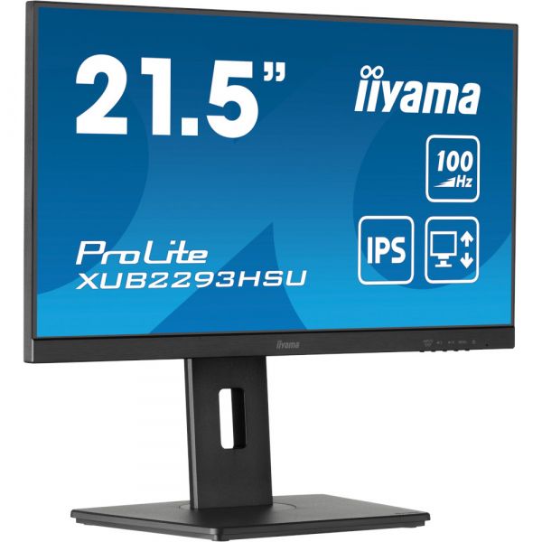 IIYAMA 21.5" 16:9 IPS  , 19201080, 1  (MPRT),  100 , Adaptive Sync, 1xHDMI 1.4/1xDP 1.2/2xUSB  XUB2293HSU-B7 -  3