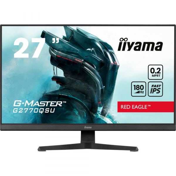 IIYAMA 27" 16:9 Fast IPS   , 25601440, 0 ,2  (MPRT), 180 , Adaptive Sync, 1xHDMI 1.4/1x G2770QSU-B6 -  1