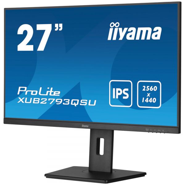 IIYAMA 27" 16:9 IPS  , 25601440, 1  (MPRT), 1 00 , Adaptive Sync, 1xHDMI/1xDP/2xUSB 3.2, SP 2 XUB2793QSU-B7 -  5