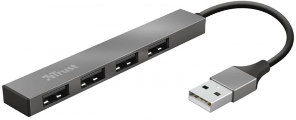 TRUST 4-  Halyx Aluminium Mini USB 2 .0 Hub Halyx 4-PORT Mini USB 2.0 Hub -  1