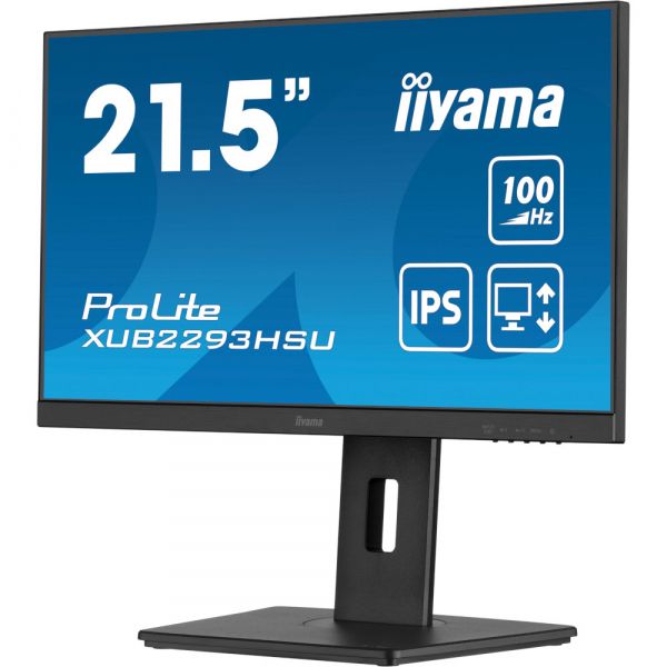 IIYAMA 21.5" 16:9 IPS  , 19201080, 1  (MPRT),  100 , Adaptive Sync, 1xHDMI 1.4/1xDP 1.2/2xUSB  XUB2293HSU-B7 -  5