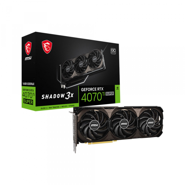 MSI ³ NVIDIA RTX 4070 TI SUPER GeForce RTX 4070 Ti SUPER 16G SHADOW 3X OC RTX 4070 Ti SUPER 16G SHAD3XOC -  1