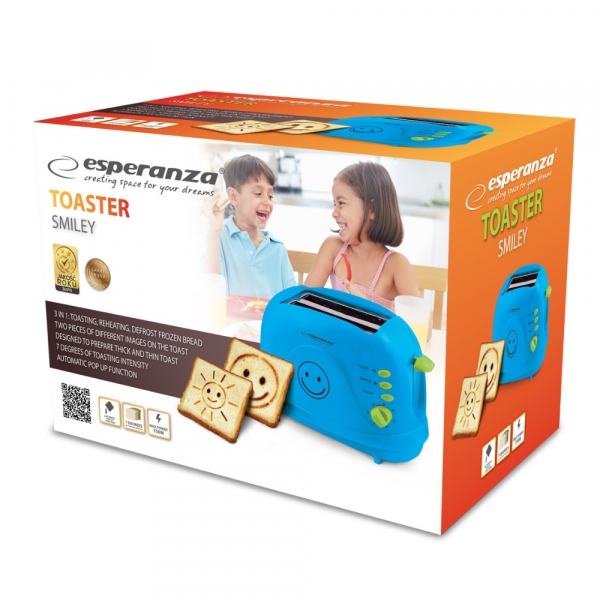  ESPERANZA EKT003B Toaster Smiley 750W -  3