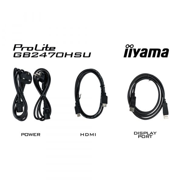 IIYAMA 23.8" 16:9 IPS   , 19201080, 0,2   (MPRT), 180 , Adaptive Sync, 1xHDMI 1.4/1xDP  GB2470HSU-W6 -  14