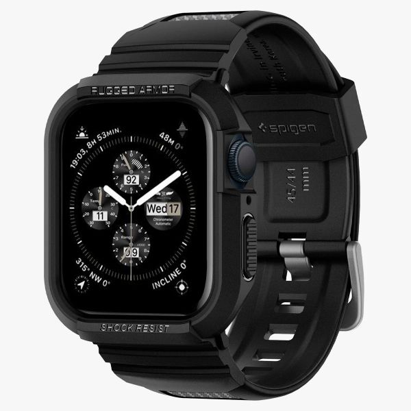    21 Spigen  Apple Watch 45mm/44mm Rugged Armor Pro, Black 062CS25324 -  2