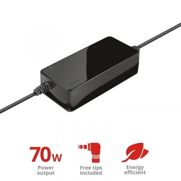   Trust Primo 70W-19V Universal Laptop Charger BLACK 22141_TRUST -  3