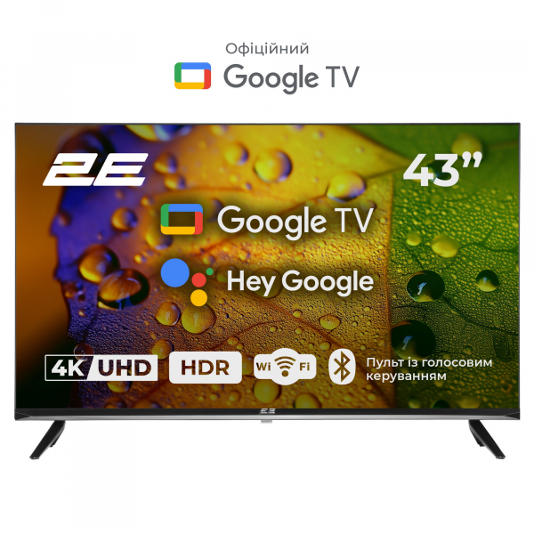 2E  43" LED 4K 60Hz Smart Google TV Black 2E-43A07KU -  1