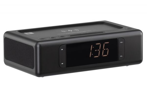  - 2E SmartClock Wireless Charging, Alarm Clock, Bluetooth, FM, USB, AUX Black 2E-AS01QIBK -  3