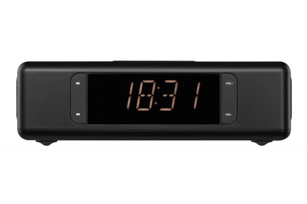  - 2E SmartClock Wireless Charging, Alarm Clock, Bluetooth, FM, USB, AUX Black 2E-AS01QIBK -  5