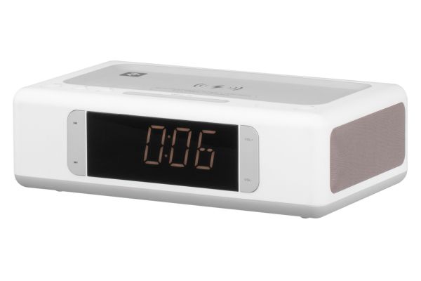 2E  - SmartClock Wireless Charging, Alarm Clock, Bluetooth, FM, USB, AUX White 2E-AS01QIWT -  2