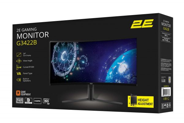  LCD 34" 2E GAMING G3422B 2xHDMI, DP, MM, VA, 3440x1440, 165Hz, 1ms, NTSC85%, CURVED, FreeSync, HAS 2E-G3422B-01.UA -  11