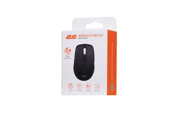  2E MF225 Silent WL BT Black 2E-MF225WBK -  2