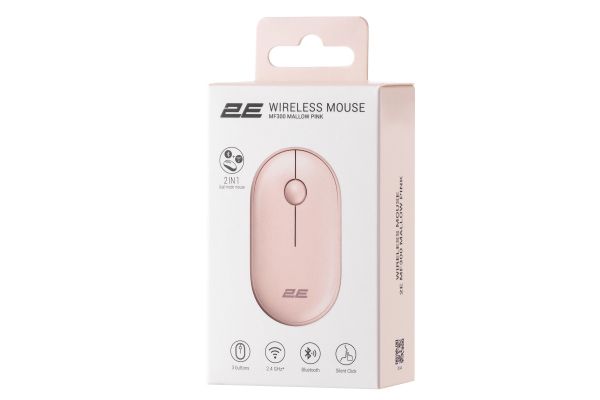 2E  MF300 Silent WL BT Mallow pink 2E-MF300WPN -  6