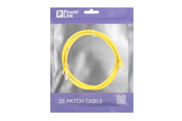 2E Cat 5e, UTP, RJ45, 26AWG ,7/0.16 CCA, 1.50 m, PVC, Yellow 2E-PC5ECA-150YLW -  3