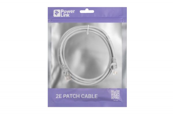 - 2E Cat 5e,UTP,RJ45, 26AWG ,7/0.16 CCA, 2.20 m, PVC,Grey 2E-PC5ECA-220GRY -  3