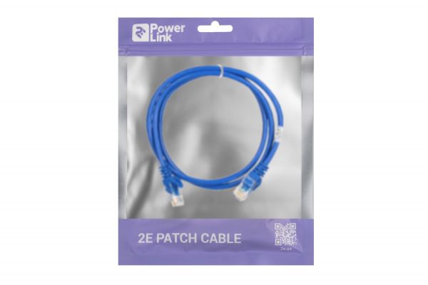 - 2E Cat 5e,UTP,RJ45, 26AWG ,7/0.16 Cu, 1.00 m, PVC,Blue 2E-PC5ECOP-100BL -  3