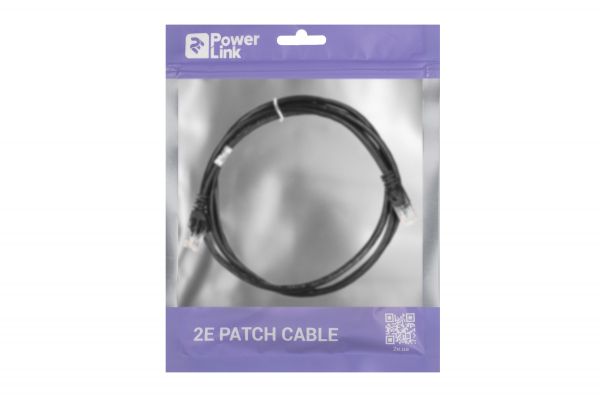 - 2E Cat 5e,UTP,RJ45, 26AWG ,7/0.16 Cu, 1.50 m, PVC,Black 2E-PC5ECOP-150BK -  3