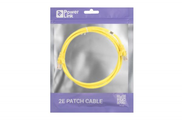 2E Cat 5e, UTP, RJ45, 26AWG ,7/0.16 Cu, 1.50 m, PVC, Yellow 2E-PC5ECOP-150YLW -  3