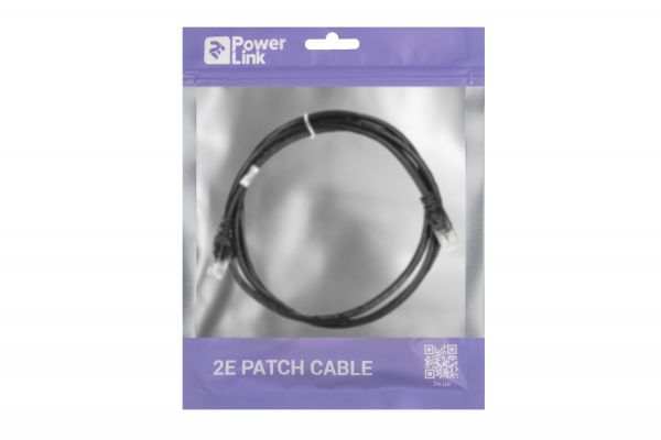 - 2E Cat 5e,UTP,RJ45, 26AWG ,7/0.16 Cu, 2.00 m, PVC,Black 2E-PC5ECOP-200BK -  3