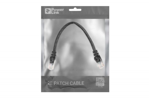 2E Cat 6, UTP, RJ45, 26AWG, 7/0.16 Cu, 0.20 m, PVC, Black 2E-PC6COP-020BK -  3