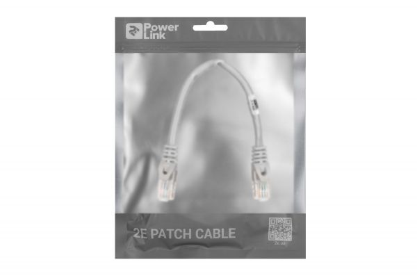 2E Cat 6, UTP, RJ45, 26AWG, 7/0.16 Cu, 0.20 m, PVC, Grey 2E-PC6COP-020GRY -  3