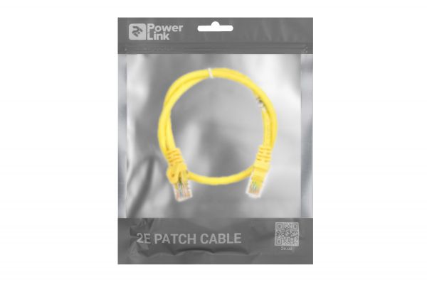 - 2E Cat 6,UTP,RJ45, 26AWG ,7/0.16 Cu, 0.50 m, PVC,Yellow 2E-PC6COP-050YLW -  3