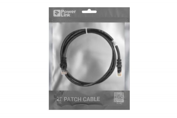 2E Cat 6,UTP,RJ45, 26AWG ,7/0.16 Cu, 1.00 m,PVC, Black 2E-PC6COP-100BK -  3