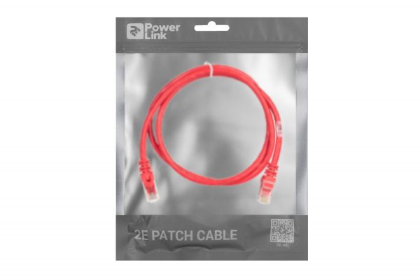 2E Cat 6,UTP,RJ45, 26AWG ,7/0.16 Cu, 1.00 m,PVC, Red 2E-PC6COP-100RD -  3