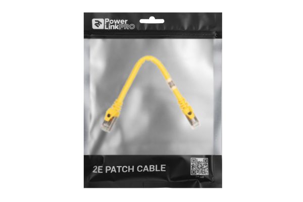 - 2E Cat 6,S-FTP   ,RJ45, 42 27AWG ,7/0.14 Cu, 0.20 m, PVC,Yellow 2E-PC6SFTPCOP-020YLW -  3