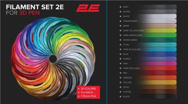 2E   3D  PLA, 1.75, 20,  5 2E-SL-BH005 -  1