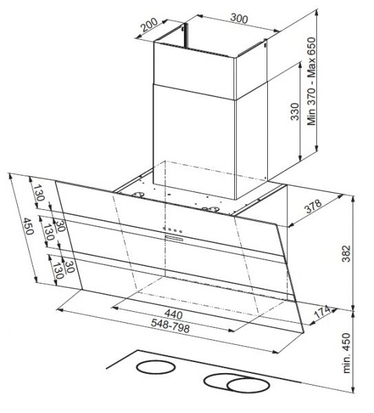 Faber  , 55, 12193, Steelmax Ev8 Led Bk A55, + 330.0538.524 -  2